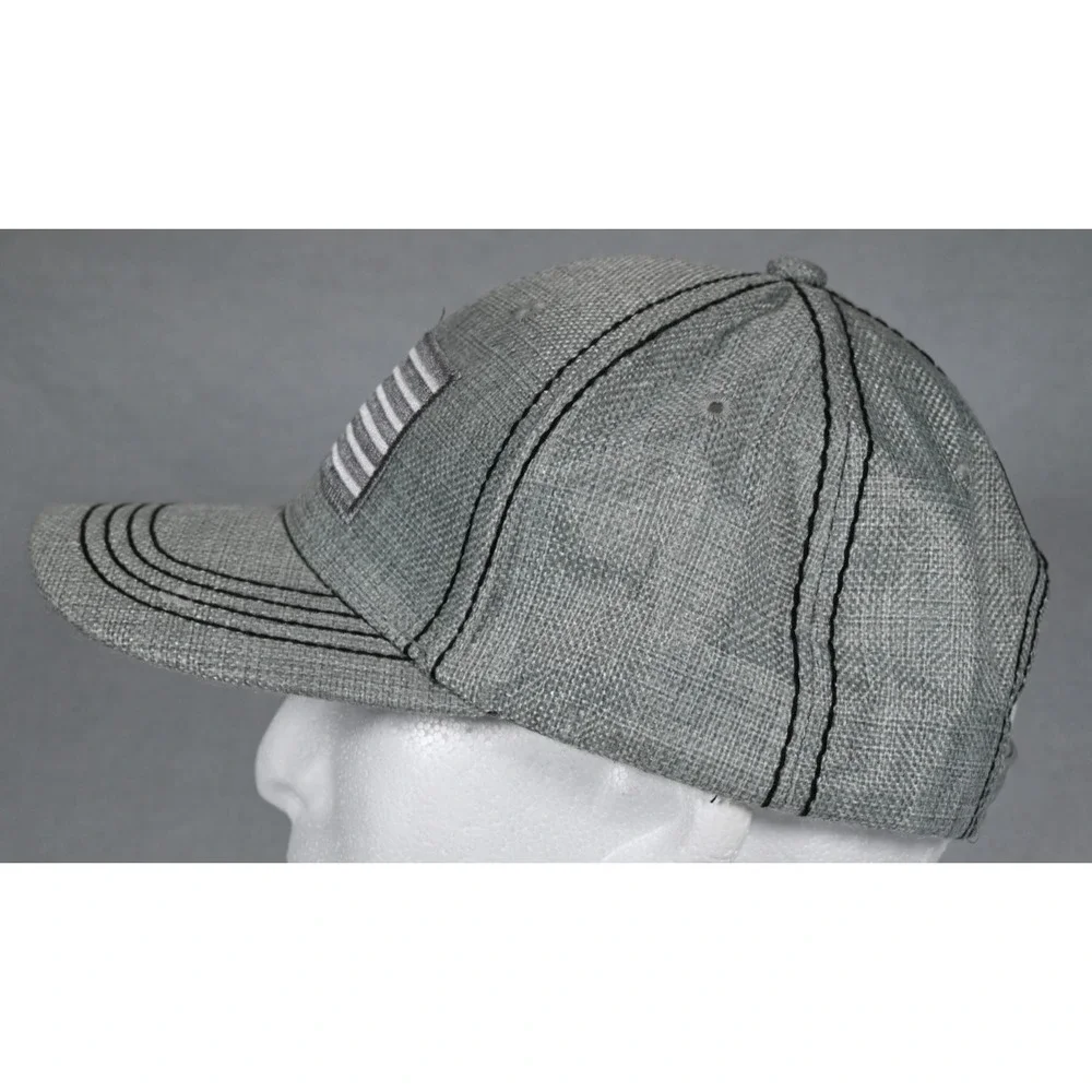 Light Gray American Flag Snapback Hat Adjustable Cap Patriotic
